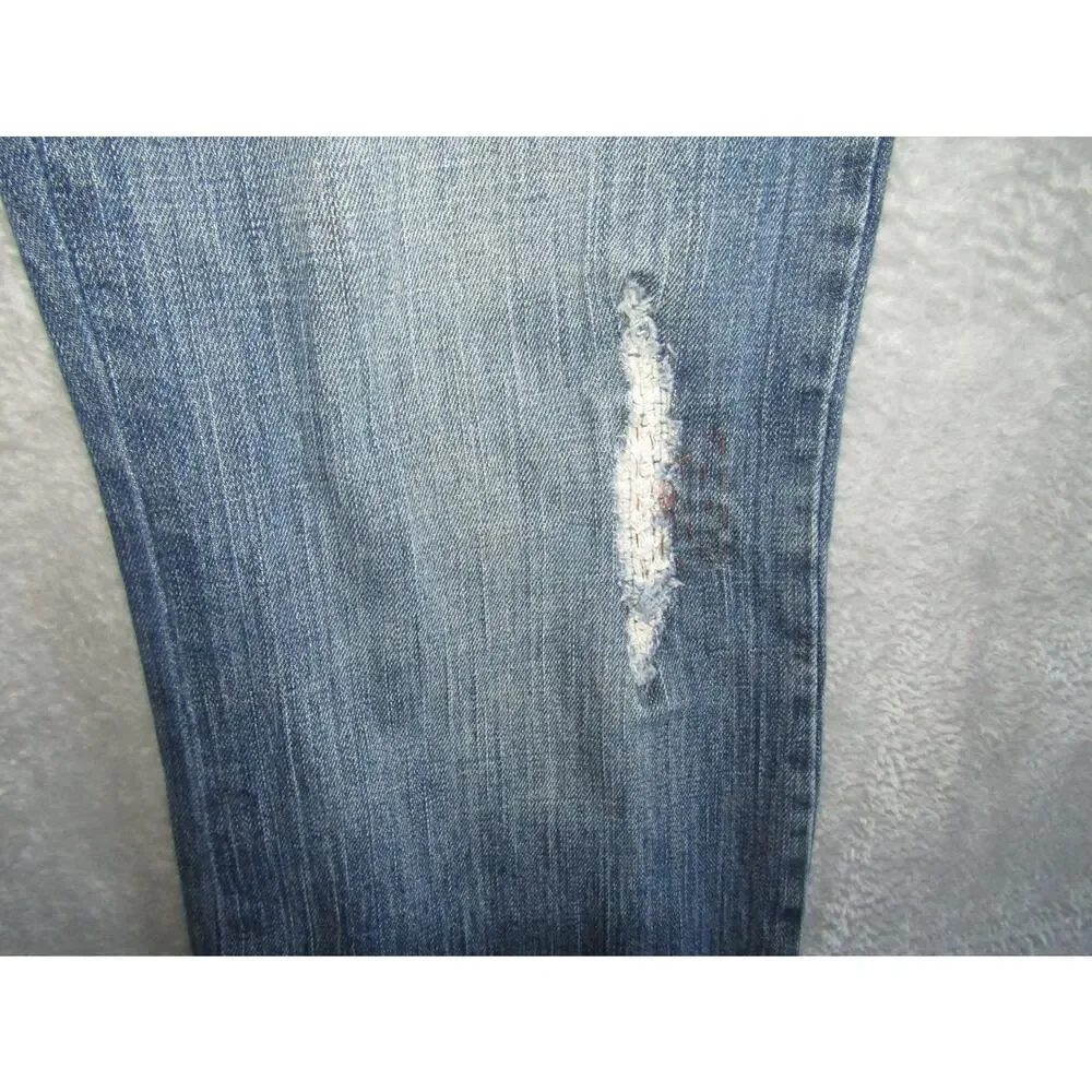 American Eagle Outfitters Jeans Women's 10 Regular Bootcut Embroidered Blue Deni